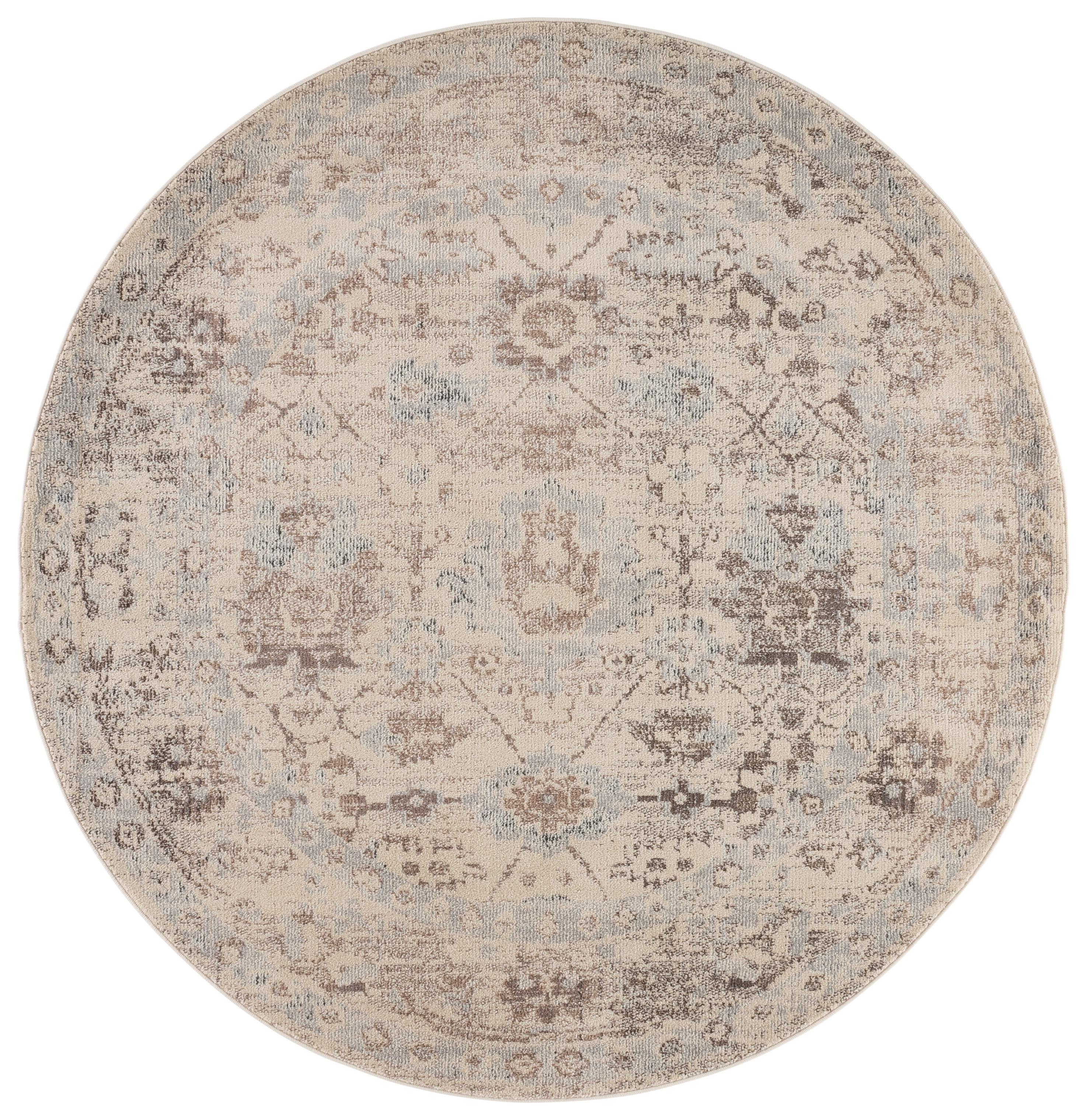 Safavieh Madison Audra Oriental Area Rug, Ivory/Beige Gray, 6'7" x 6'7" Round