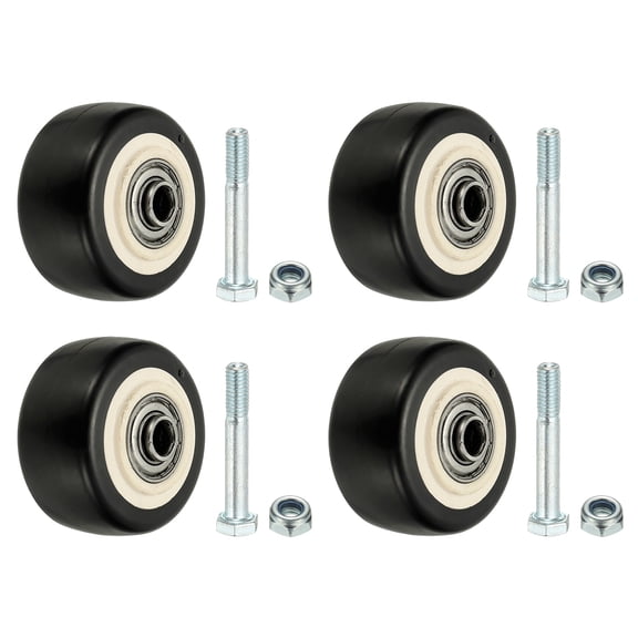 Uxcell Office Chair Wheels 2.52 x 1.2, 4 Pack Caster Wheels Office Chair Replacement Smooth Quiet Rolling with Bearing for Hardwood Floor Carpet, Black