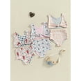 thumbnail image 4 of Aojekbee Toddler Baby Girls Summer Swimsuit Butterfly/Cow Head/Floral Print Sleeveless Tankini Tops Swim Shorts 2 Pieces Bathing Suit, 4 of 10
