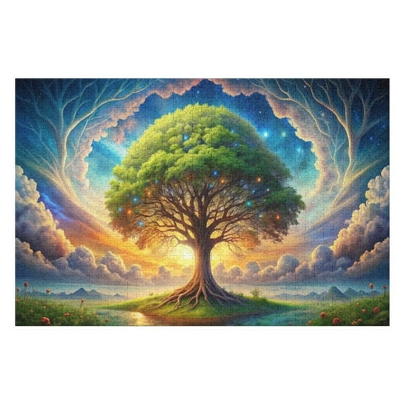 Puzzles for Adults 300 Pieces - Tree Of Life Funny Inspirational Wooden Jigsaw Puzzles for Family Activities Games