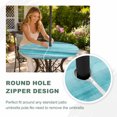 thumbnail image 4 of Round Outdoor Tablecloth with Umbrella Hole and Zipper, Teal Ombre Tablecloth with Elastic Waterproof, Vintage Shabby Turquoise Abstract Art Patio Table Covers for 36" - 44" Picnic Pool Tables, 4 of 9