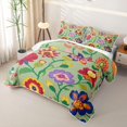 thumbnail image 3 of Erosebridal Colorful Blossom Twin Quilt Set,Colorful Tropical Art Twin Coverlet Set For Girls,2-Piece, 3 of 7