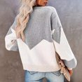 thumbnail image 4 of IROINNID Womens Sweater Jumper Round Neckline Pullover Sweater Color Block Loose Short Length Long Sleeve Knit Sweater, 4 of 6