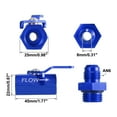 thumbnail image 4 of AN6 -6AN 9/16"-18 Thread Male Fitting 3/8" Inline Fuel Shut Off Valve Cut Off w/ Cable Lever for Car Motorcycle Blue, 4 of 6