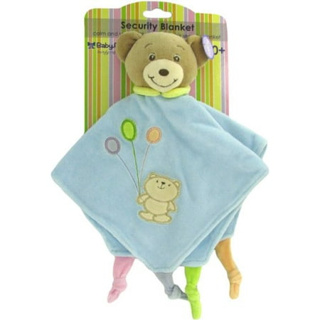 Teddy Rattle - Baby Bow Teddy Bear Rattle Blanket in Blue by Russ