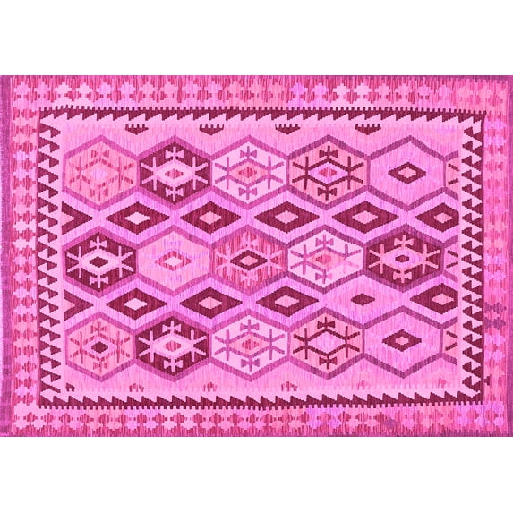 Ahgly Company Indoor Rectangle Southwestern Pink Country Area Rugs, 6' x 9'