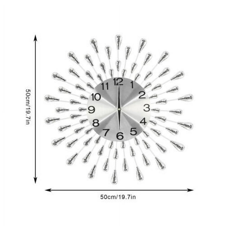 Crystal Large Wall Clock Metallic Wall Watch Living Room Home