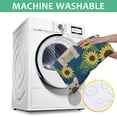 thumbnail image 6 of French Bulldog Sunflowers Floral Square Tablecloth,Waterproof Square Table Cover,Wipeable Spillproof Washable Table Cover for Home Kitchen Party Decor 52"x52"(132x132cm), 6 of 6