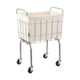 thumbnail image 2 of Cesta de lavandería con ruedas Rolling Laundry Hamper Organizador de canasta de ropa de marco de metal resistente para hotel para Hotel Farmhouse, 2 of 8