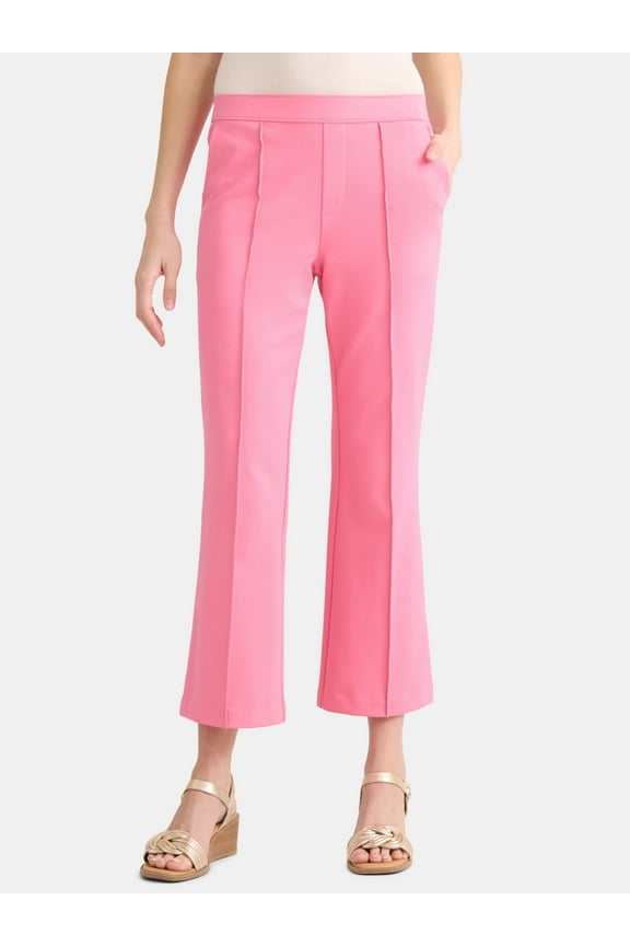 Women's Pull On Cropped Flare Pants, Sizes XS-XXXL