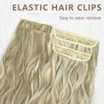 thumbnail image 4 of Clip in Long Wavy Synthetic Hair Extension 24 Inch Medium Brown Ash Blonde 4PCS Thick Hairpieces Fiber Double Weft Hair for Women, 4 of 7