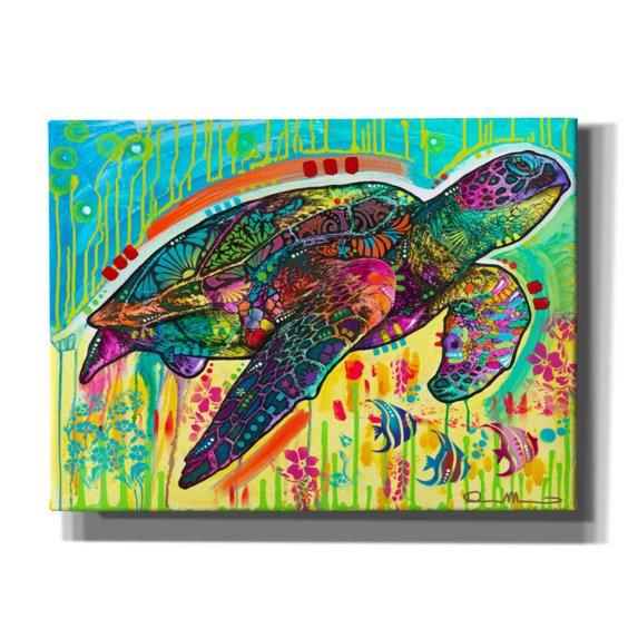 Epic Graffiti 'Sea Turtle' by Dean Russo, Canvas Wall Art, 54"x40"