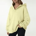 thumbnail image 6 of Resicozy Womens Oversized V Neck Hoodies Pullover Sweatshirts Y2k Fall Clothes Plain Fashion Sweatshirs with Pockets 2025 Yellow XL, 6 of 6