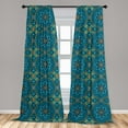 thumbnail image 5 of Ambesonne Tribal Curtains, Colorful Blooming Flora, Pair of 28"x95", Multicolor, 5 of 5