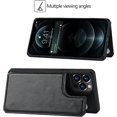 thumbnail image 2 of for iPhone 12 Pro/iPhone 12 Wallet Case with RFID Blocking Card Holder,Premium PU Leather Magnetic Buttons Stand Flip Wrist Strap Shockproof Case for iPhone 12 Pro 6.1 Inch,Macaron Black, 2 of 16