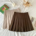 thumbnail image 6 of PIKADINGNIS Vintage Brown Woolen Mini Skirt Women Korean High Waist Pleated Skirts School Girl Uniform Y2K All-Match Jk Short Skirt, 6 of 6