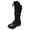 Black, variant on Oyedens Knee High Combat Boots for Women Vintage Wide Mid Calf Motorcycle Riding Work Hunting Boots