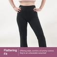 thumbnail image 4 of SATINA High Waisted Flare Leggings - Stretchy Flare Yoga Pants for Women - Tummy Control Buttery Soft Palazzo Pants - Bell Bottom Style - Versatile Comfort - X-Large - Black, 4 of 6