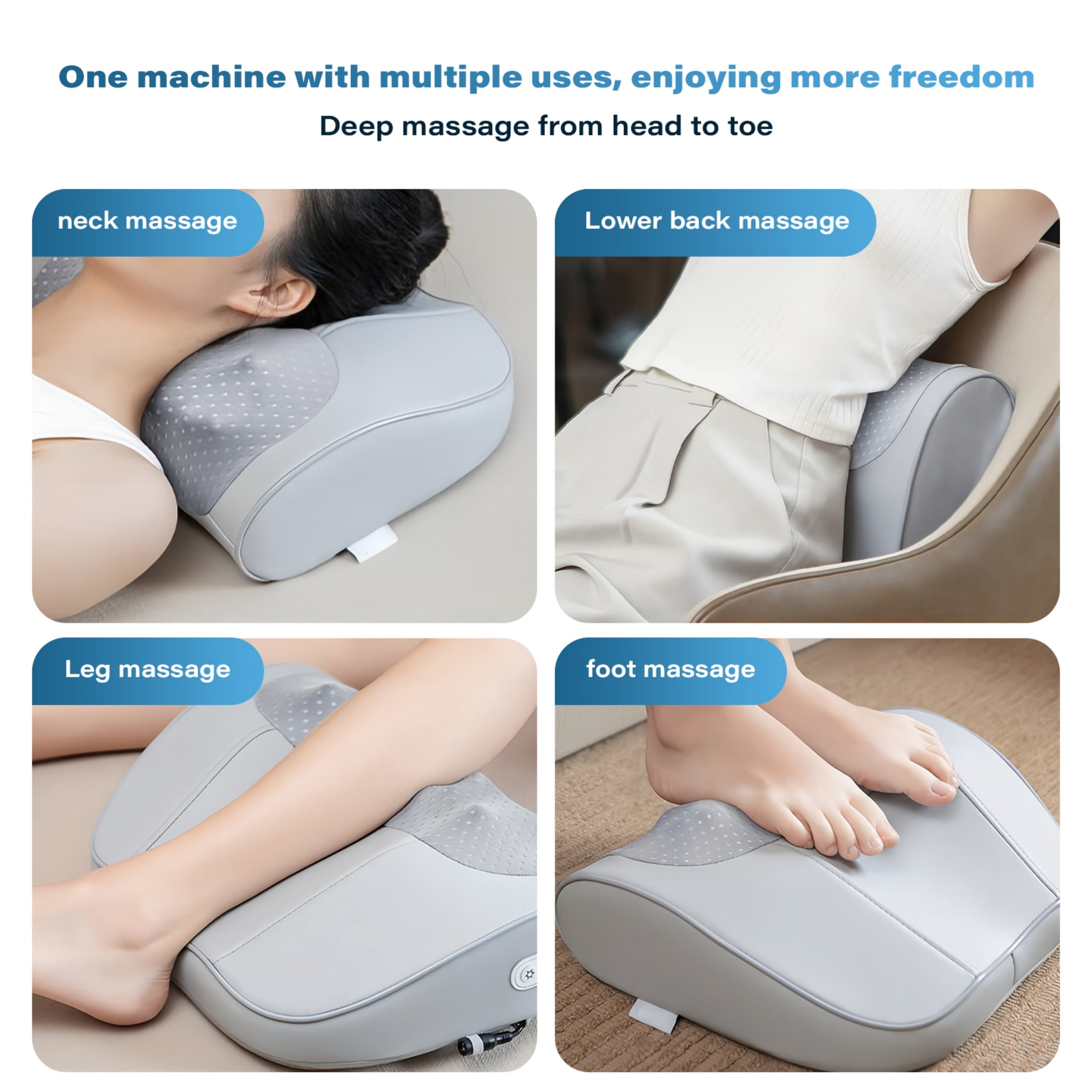 INSMART Back Massager with Heat, Shiatsu Back and Neck Massager with 3D Deep Tissue Kneading for Back Shoulder Legs Arms Body Pain Relief, Massage Pillow at Home Office Car Use(All-New)