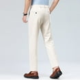 thumbnail image 5 of BXINGOHAI Men'S Flat Front Dress Pants Slim Fit Business Casual Dress Pants Breathable Cotton Solid Long Pants With Pocket Comfy Button Zipper Trousers Today Deals White,XXL, 5 of 6