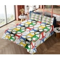thumbnail image 4 of Ambesonne Emoji Fitted & Top Sheet Set with Shams, Goofy Faces Sports Themed, Multicolor, 4 of 5