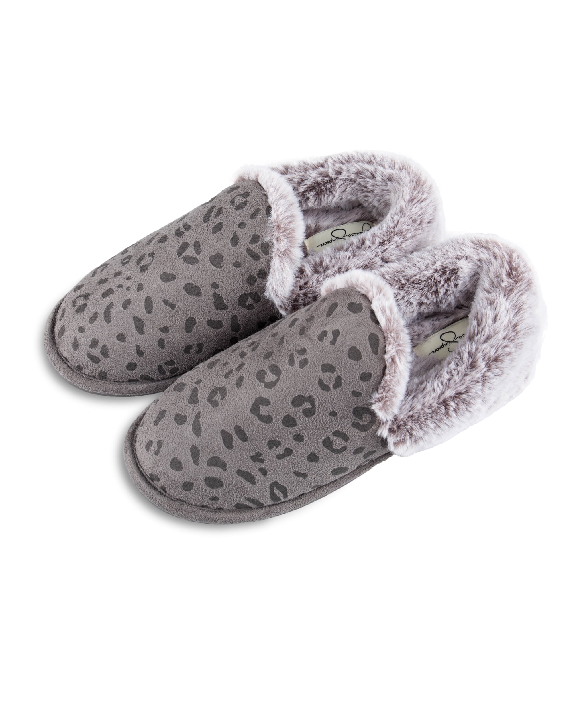 Jessica Simpson Women's Leopard Embossed Slip-On Plush Slipper