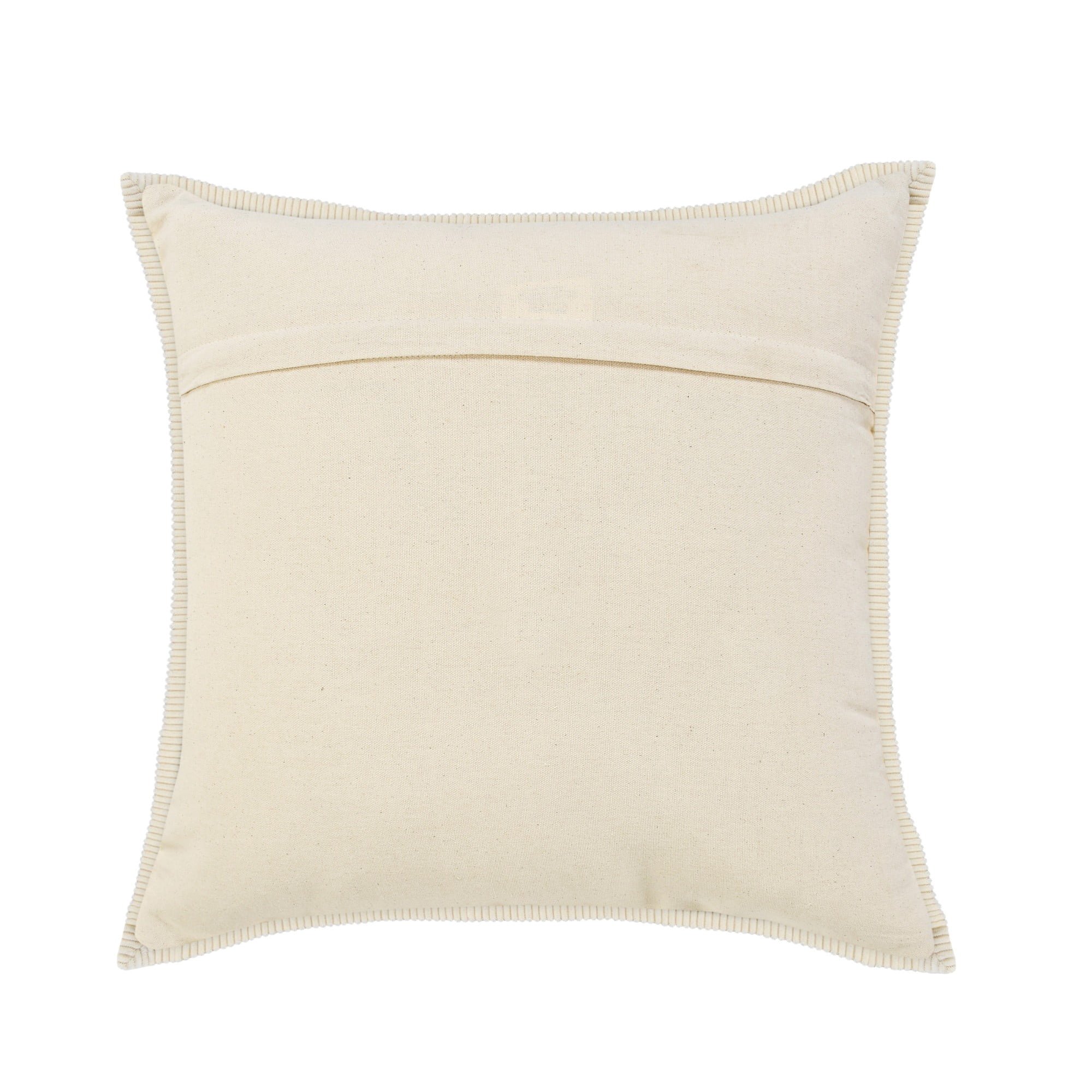 Laddha Home Designs Handwoven Geometric Flanged Throw Pillow Cover - 20" - Green and Cream