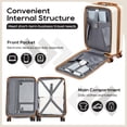 thumbnail image 4 of Joyway 3-Piece Front Opening Cover Carry-on Luggage Side Hooks TSA Lock Spinner Wheels YKK Zippers, 4 of 7