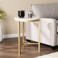thumbnail image 2 of Meubles SEI Garza Table d'Appoint en Marbre Ivoire en Champagne, 2 of 7