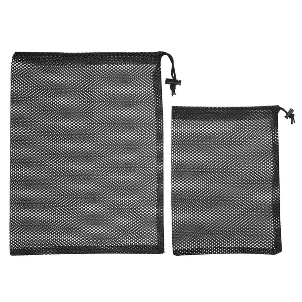 Juego de bolsas de almacenamiento para pelotas de golf, paquete de 2 bolsas de almacenamiento de malla con cordón de nailon, capacidad para 30/20 pelotas para organizador de golf, color negr