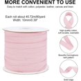 thumbnail image 2 of 80 Yards(73.15m)/Roll Cotton Tape Ribbons Herringbone Cotton Webbings 10mm Wide Flat Cotton Herringbone Cords for Knit Sewing DIY Crafts Light Pink Pink 1roll, 2 of 5