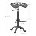 thumbnail image 2 of Taburete de bar Diwhy Rustic Industrial Tractor con asiento de hierro fundido, 2 of 9