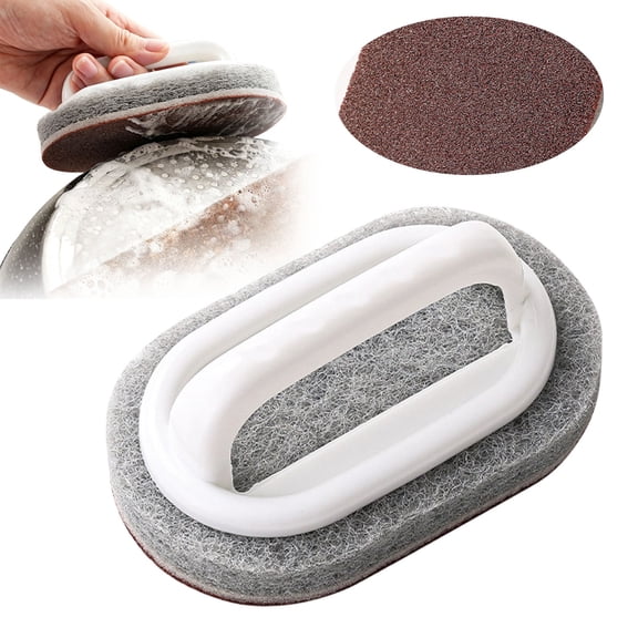 ZFSBZBS 1 Pc Cleaning Scrubber,Heavy Duty Bathtub & Kitchen Scrub Brush,Non-Scratch Sponge Scrubber with Handle for Bathroom,Kitchen,Stove,Sink,Floor,Tile,Shower,Household Cleaning Tool