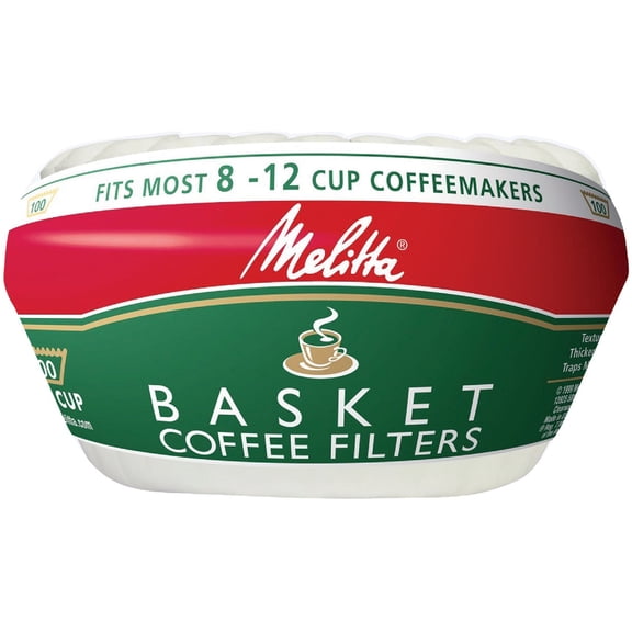 Melitta 629552 8 To 12 Cup White Basket Coffee Filters 100 Count