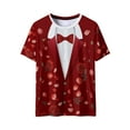 thumbnail image 4 of Xuyuer Valentine's Day Women's Tshirts Holiday Party Funny Costume 3D Print Funny Tuxedo Graphic Novelty Short Sleeve Crewneck Shirt Circus Costume Showman T-Shirts, 4 of 9