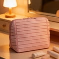 thumbnail image 6 of Travel Makeup Bag, Fold Down Cosmetic Case with Brush Organizer, Large Capacity Water-Resistant PU Leather Toiletry Bag for Women, Portable Makeup Organizer for Travel, 6 of 6