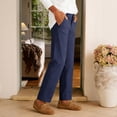 thumbnail image 5 of Admvng Women's Cotton and Linen Pants Straight Leg Casual Summer Office Trousers with Pockets, 5 of 5