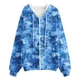 thumbnail image 4 of NMMUED Zip Up Hoodie Women, Graphic Hoodies, Y2k Hoodie, Fall Spring Track Jackets with Pockets, Hooded Sweatshirts for Women, Blue L, 4 of 4