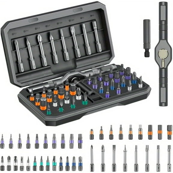 2025 Upgrade 42 in 1 Magnetic Screwdriver Set – Innovative Ratchet Design, Switchable Handle & S2 Steel Bits for Home Repairs, DIY Projects, and Electronic Fixes (Black)