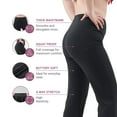 thumbnail image 5 of SATINA High Waisted Flare Leggings - Stretchy Flare Yoga Pants for Women - Tummy Control Buttery Soft Palazzo Pants - Bell Bottom Style - Versatile Comfort - X-Large - Black, 5 of 6