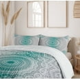 thumbnail image 6 of Ambesonne Grey and Teal Duvet Cover Sets, Mandala Occult Motif, 2-Queen, Teal Grey, 6 of 7