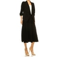thumbnail image 3 of Women's Solid 2-Piece Set  Open Front Blazer and Matching Midi Aline Skirt, 3 of 8