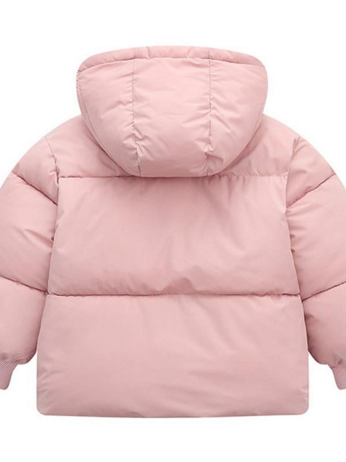 Topumt Boys Girls Hooded Down Jacket Winter Warm Fleece Coat Windproof Zipper Puffer Outerwear 1T-6T - image 2 of 7