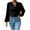 Black, variant on Womens Blouses - Ladies Elegant Long Sleeve V Neck Drape Ruched Front Loose Chiffon Dressy Shirts Work Office Tops