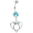 thumbnail image 1 of Body Candy 14G 316L Stainless Steel Navel Ring Piercing Blue Valentines Owl Belly Button Ring 11mm, 1 of 1