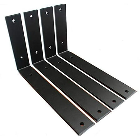 

4 Pack - L10 x H 6 x W 1.5 5mm Thick Rustic Shelf Bracket Iron Shelf Brackets Metal Shelf Bracket Industrial Shelf Bracket Modern Shelf Bracket Decorative Shelving Shelf Supports with S