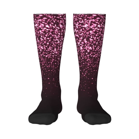 Vsdgher Pink Glitter Sparkles A Knee Socks, High Socks Long Stretchy Sock Women Knee High Stocking, Long Socks for Women
