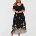 thumbnail image 2 of gakvbuo Plus Size Maxi Dress For Women Boho Floral Fashion Women Summer Casual Short Sleeve Off The Shoulder Printing Dress, 2 of 5