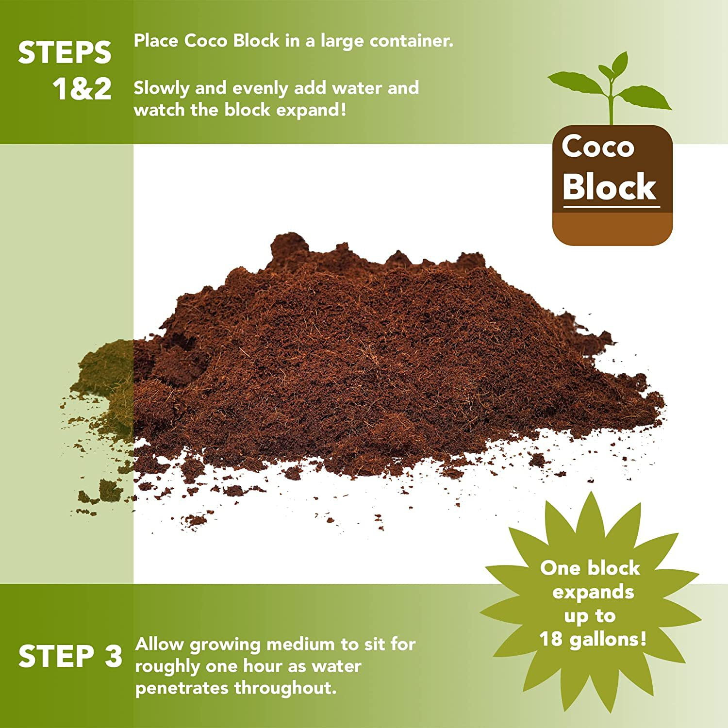 Home and Country USA Coconut Fiber Compressed Coco Coir Brick. Great to use as a Compost Starter for Your Home Garden. Coco Coir Provides Organic Alternative to peat Moss for Plants. 10Lbs Per Block