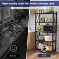 thumbnail image 7 of Foldable Heavy-Duty Metal Rolling Storage Shelf, 3/4/5-Tier Collapsible Shelving Unit with Lockable Wheels, Mobile Organizer for Kitchen, Pantry, Closet, Garage & Office, 7 of 7